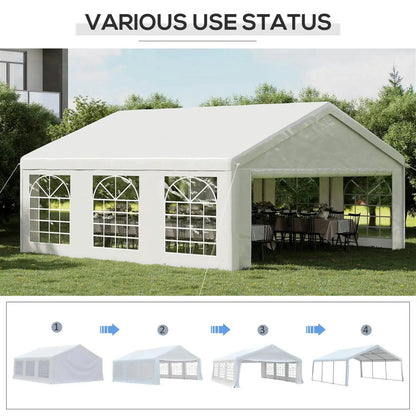 Demi Bonn 20 x 20 ft Party Tent, Wedding Tent, Outdoor Heavy Duty Canopy with Sidewalls, Patio Gazebo Pavilion Shelter Canopies for Event, White