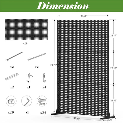 DUOSONG Metal Privacy Screen, Freestanding Outdoor Indoor Divider, Decorative Privacy Screen Panels For Balcony Patio Garden, Leaf-Shaped Black Steel Household Supplies & Dcor Privacy Screens