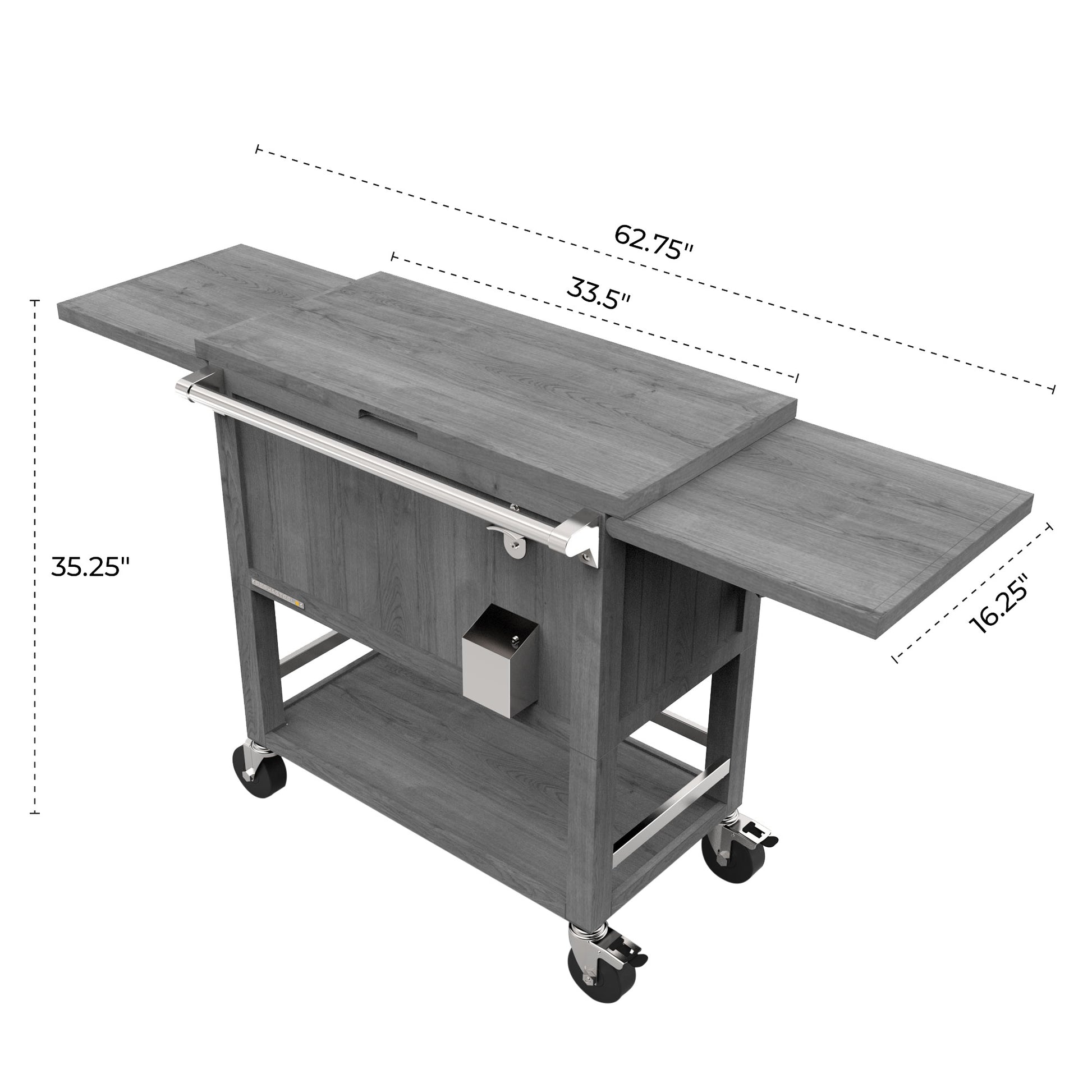 Permasteel 100-quart Patio Cooler & Indoor Beverage Cart with Side Shelves
