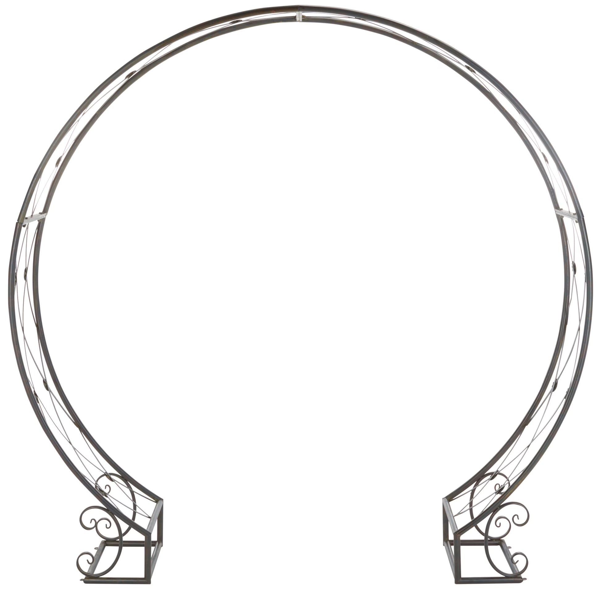 SAFAVIEH Mizell Outdoor Patio Moon Gateway, Antique Black