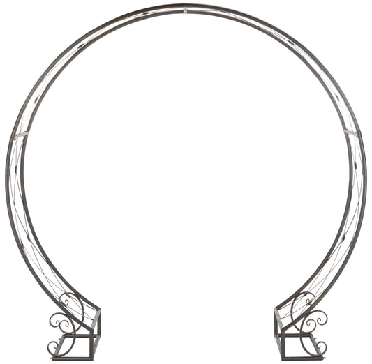 SAFAVIEH Mizell Outdoor Patio Moon Gateway, Antique Black