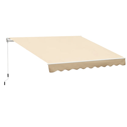 DUOSONG Outsunny 10' X 8' Retractable Awning, Patio Awnings, Sunshade Shelter W/Manual Crank Handle, Uv & Water-Resistant Fabric And Aluminum Frame For Deck, Balcony, Yard, Beige Beige Aluminum