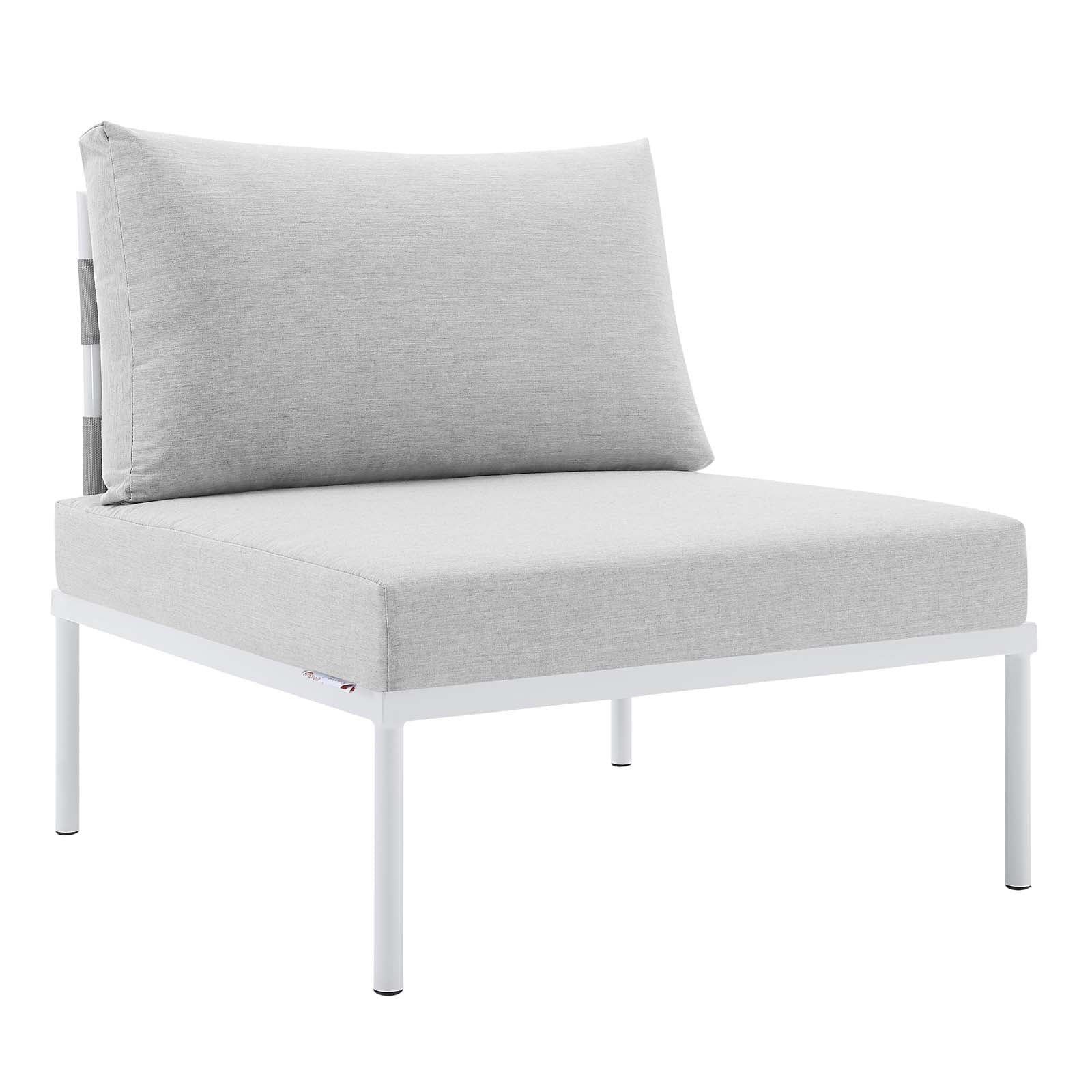 Modway Harmony 7-Piece Sunbrella® Outdoor Patio Aluminum Sectional Sofa Set in Gray Gray