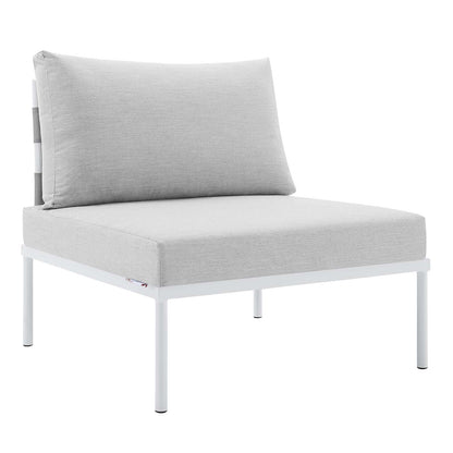 Modway Harmony 7-Piece Sunbrella® Outdoor Patio Aluminum Sectional Sofa Set in Gray Gray