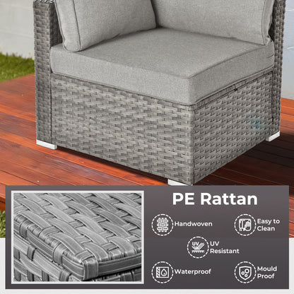 Ovios 11 Pieces Patio Fire Pit Set Outdoor Wicker Sectional Sofa Conversation Set with Swivel Rocking Chairs and Side Table,Dark Gray