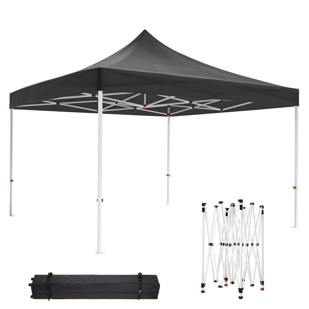 10 x 10 FT Pop Up Canopy, Heavy Duty Instant Tent with Wheeled Carry Bag, All Season Commercial Sun Shelter, Portable Canopy Shelter for Patio, Backyard, Bench, Garden