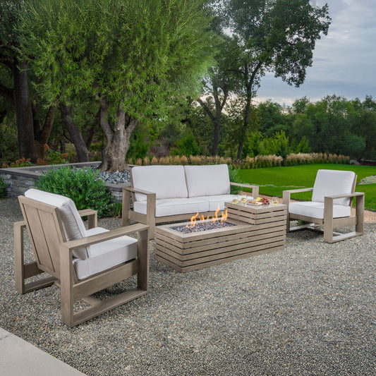 SunVilla Clifton 4-piece Fire Outdoor Patio Seating Set