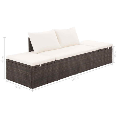 vidaXL Patio Bed Outdoor Daybed Sofa Lounge Chair Patio Furniture Poly Rattan