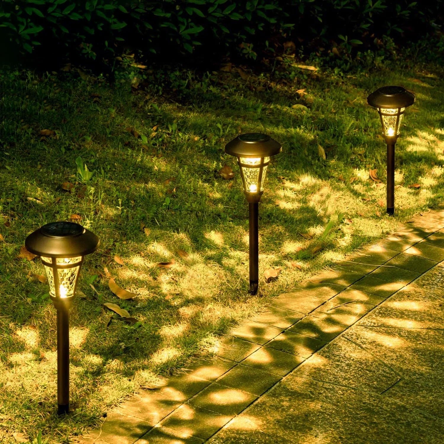 GIGALUMI Solar Pathway Lights Outdoor, 6 Pack Super Bright High Lumen Solar Powered LED Garden Lights for Lawn, Patio, Yard