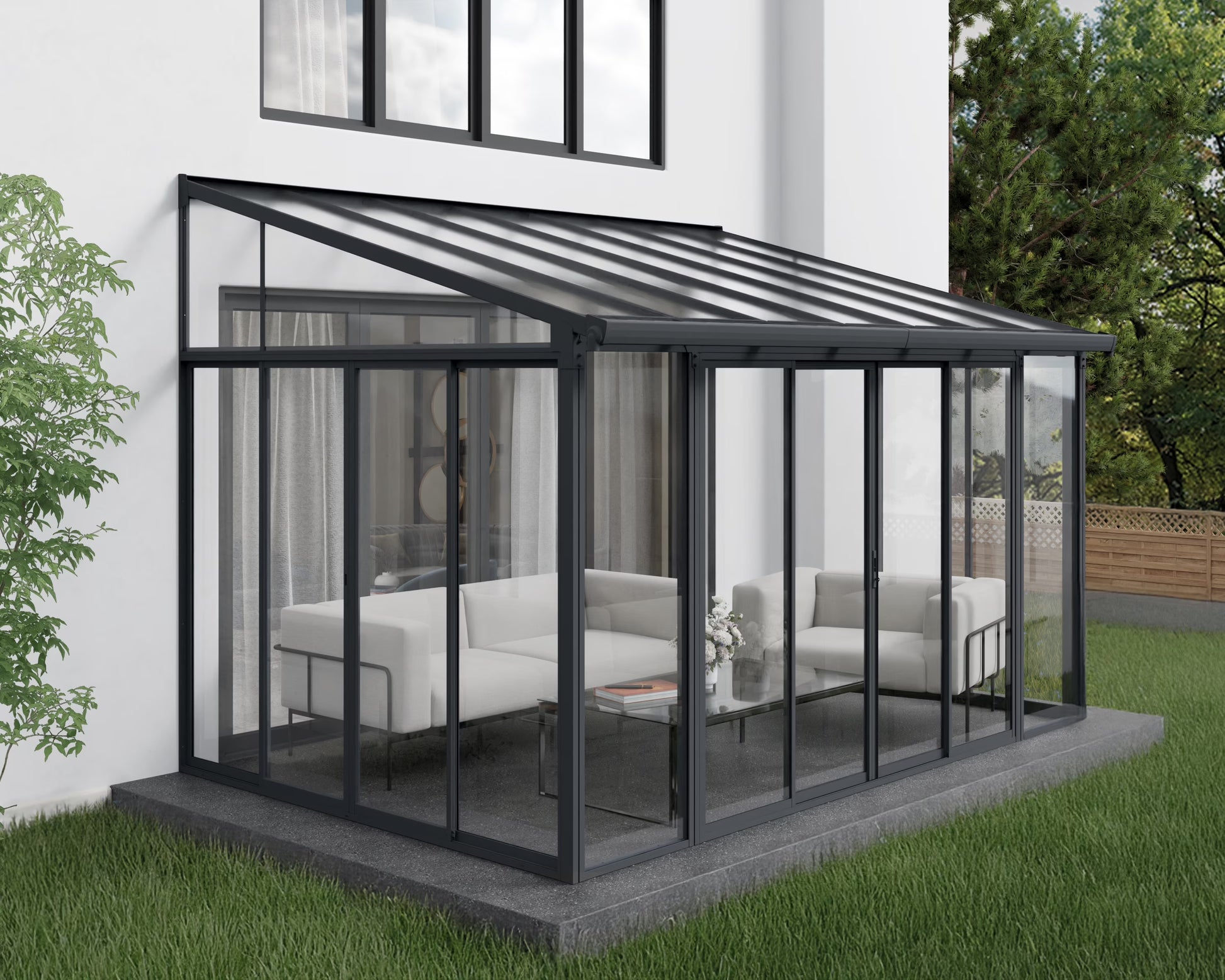 Palram - Canopia SanRemo 10' x 14' Patio Enclosure - Gray/Clear