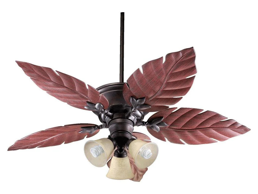 135525-65-Quorum Lighting-Monaco - Patio Fan in style - 52 inches wide by 16.73 inches high-Satin Nickel Finish-Maple Blade Color
