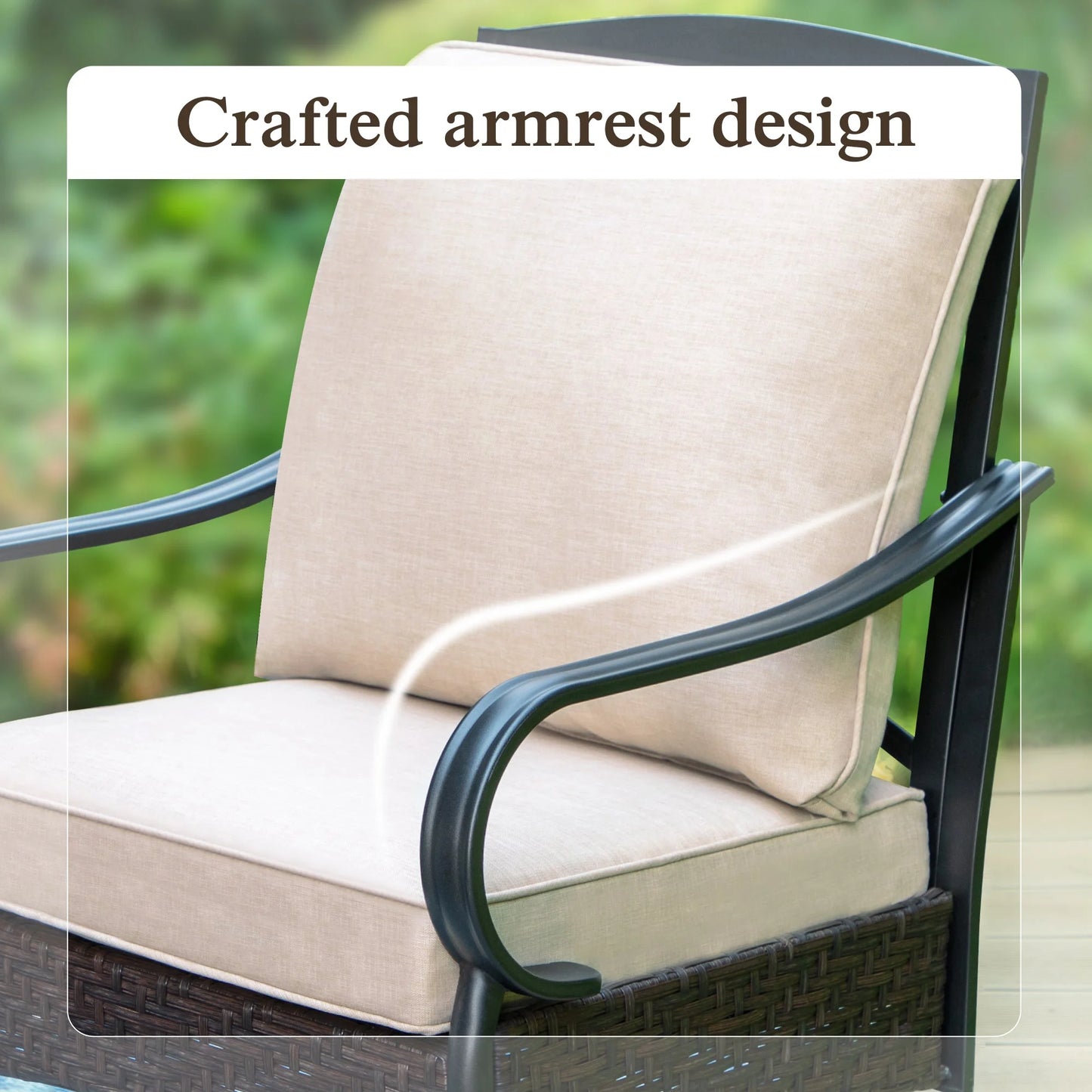 Sophia& William Patio Swivel Dining Chairs Set of 4 with Beige Cushions