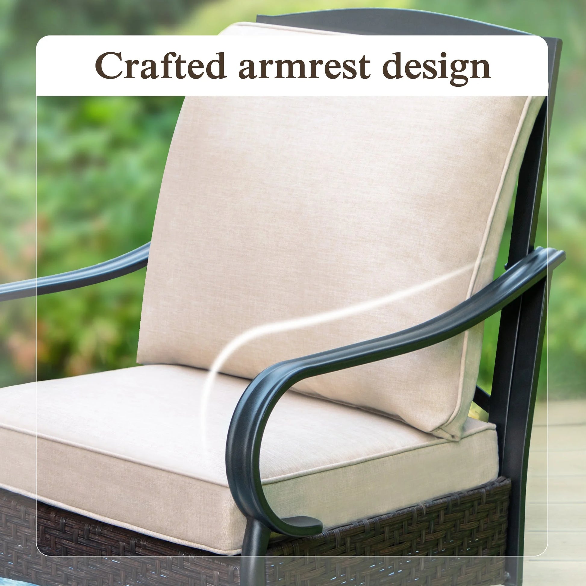 Sophia& William Patio Swivel Dining Chairs Set of 4 with Beige Cushions