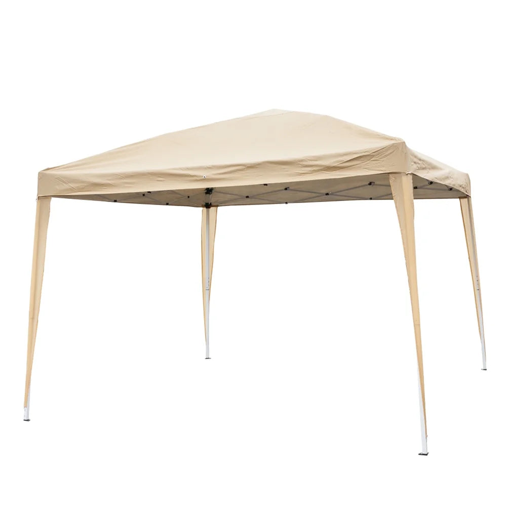 Spaco 10x10 FT pop up canopy with 2 Windows And 2 Doors, Instant Canopies Portable Gazebo UV Resistant Waterproof Enclosed Canopy Tent for Outdoor Events, Patio, Backyard, Party, Khaki