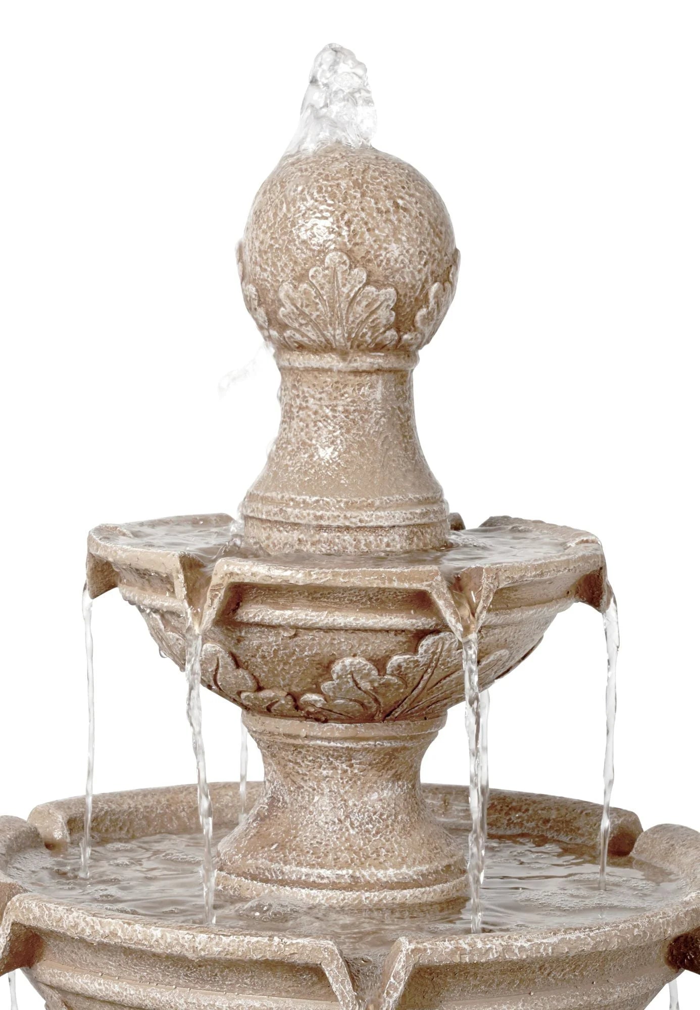 John Timberland Stafford Rustic 3 Tier Cascading Bubbler Outdoor Floor Water Fountain 48" for Yard Garden Patio Home Deck Porch House Exterior Balcony