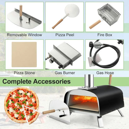 Topcobe Portable Multi-Fuel Pizza Oven with Pizza Stone and Pizza Peel, Cooking Space for Backyard, Patio and Parties
