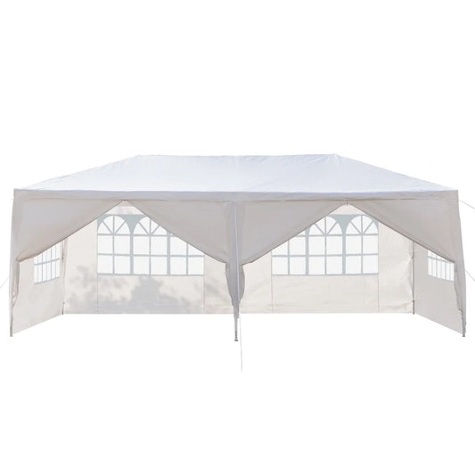 10'x20' Outdoor Party Tent with 6 Removable Sidewalls, Waterproof Canopy Patio Wedding Gazebo, White