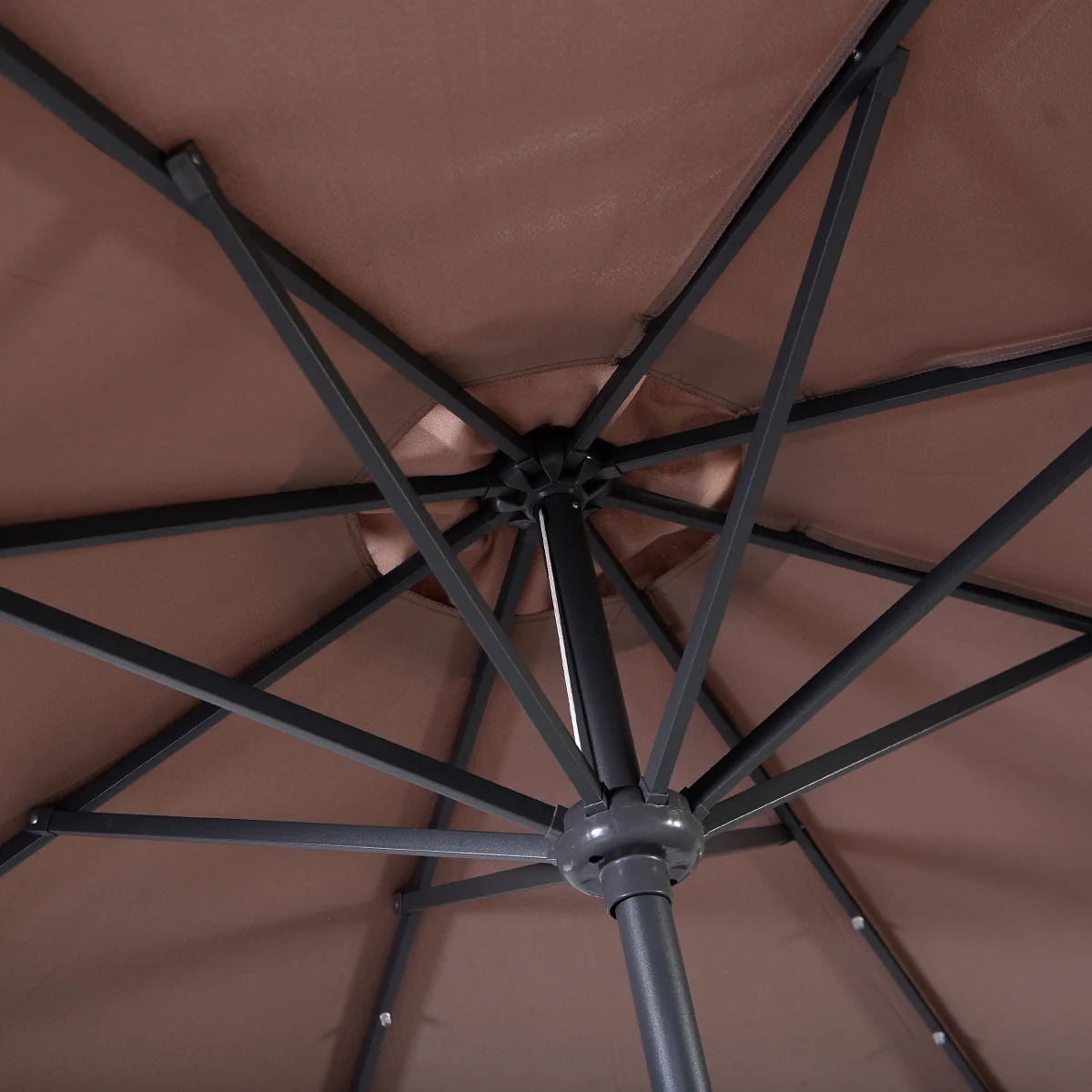 Costway 10ft Patio Solar Umbrella LED Patio Market Steel Tilt w/Crank Outdoor (Tan)
