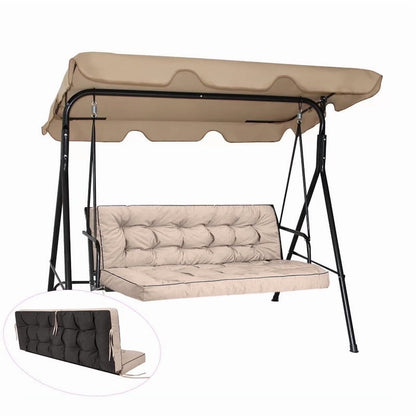 Swing Cushions 3 Seater Replacement, Waterproof Porch Swing Cushions, Thicken 5" Bench Cushions for Outdoor Furniture With Backrest , Patio Garden Loveseat Sofa Pads