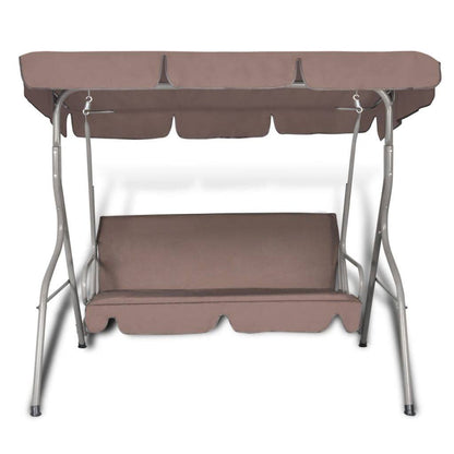 vidaXL Patio Outdoor 3 Person Hanging Canopy Swing Chair Hammock Seat Sofa Coffee/White