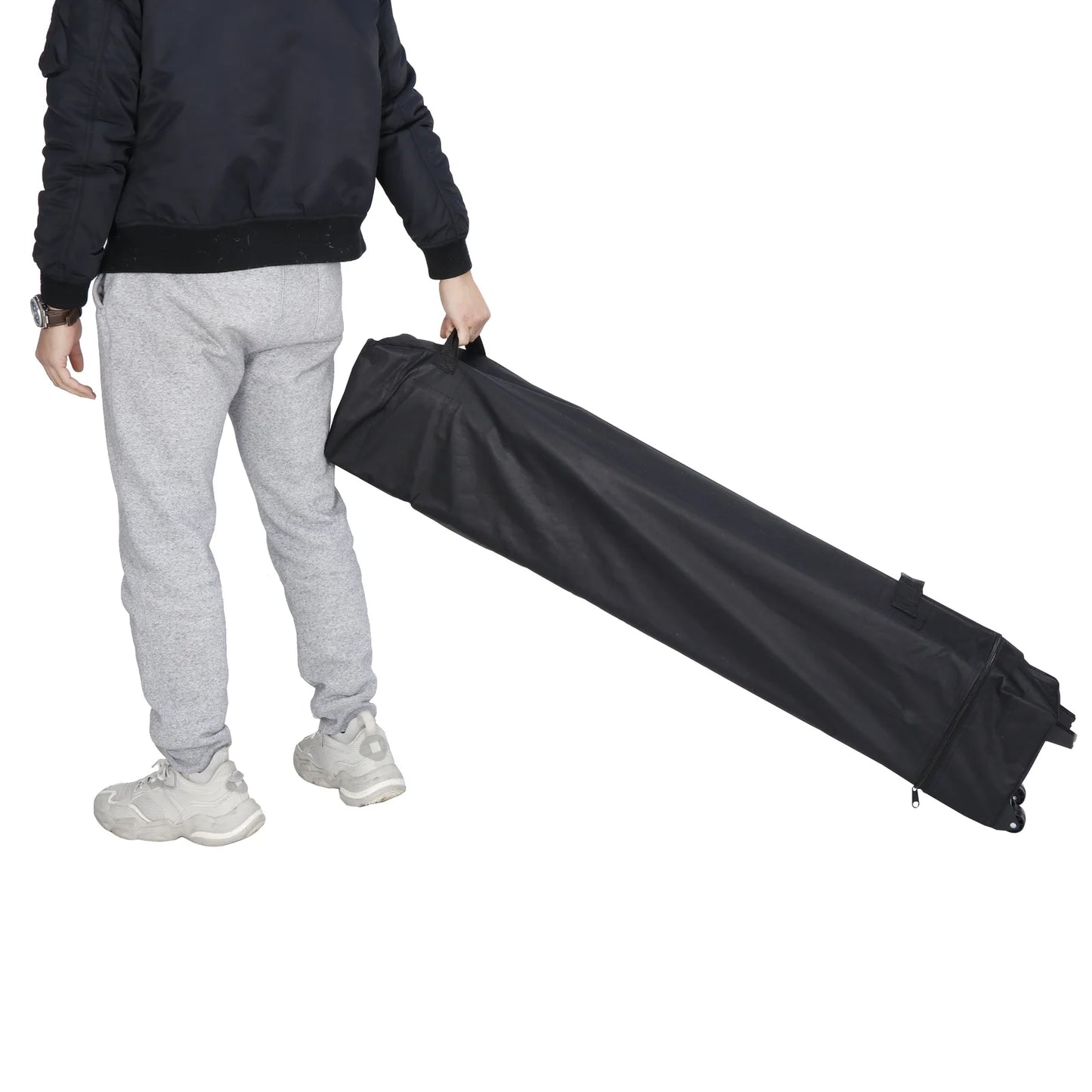 SECONDPEAK 10x10 Pop Up Canopy Tent Easy Set-up Outdoor Patio Canopy Adjustable Straight Leg Heights Instant Shelter with Wheeled Bag, Ropes