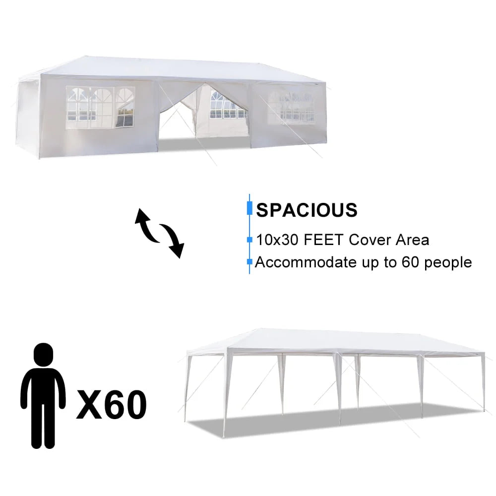 Zimtown 10x30ft Party Patio Tent Canopy Gazebo Pavilion Event Canopies(8 sides)