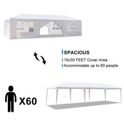 Zimtown 10x30ft Party Patio Tent Canopy Gazebo Pavilion Event Canopies(8 sides)