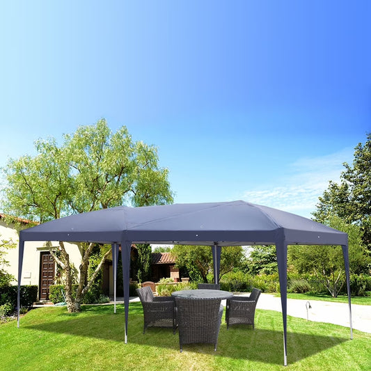EDOEMSE 10x20 Outdoor Tent Canopy, Home Use Outdoor Camping Waterproof Folding Tent with Carry Bag, UV Resistant Waterproof Canopy Tent for Outdoor Events, Patio Backyard, Blue