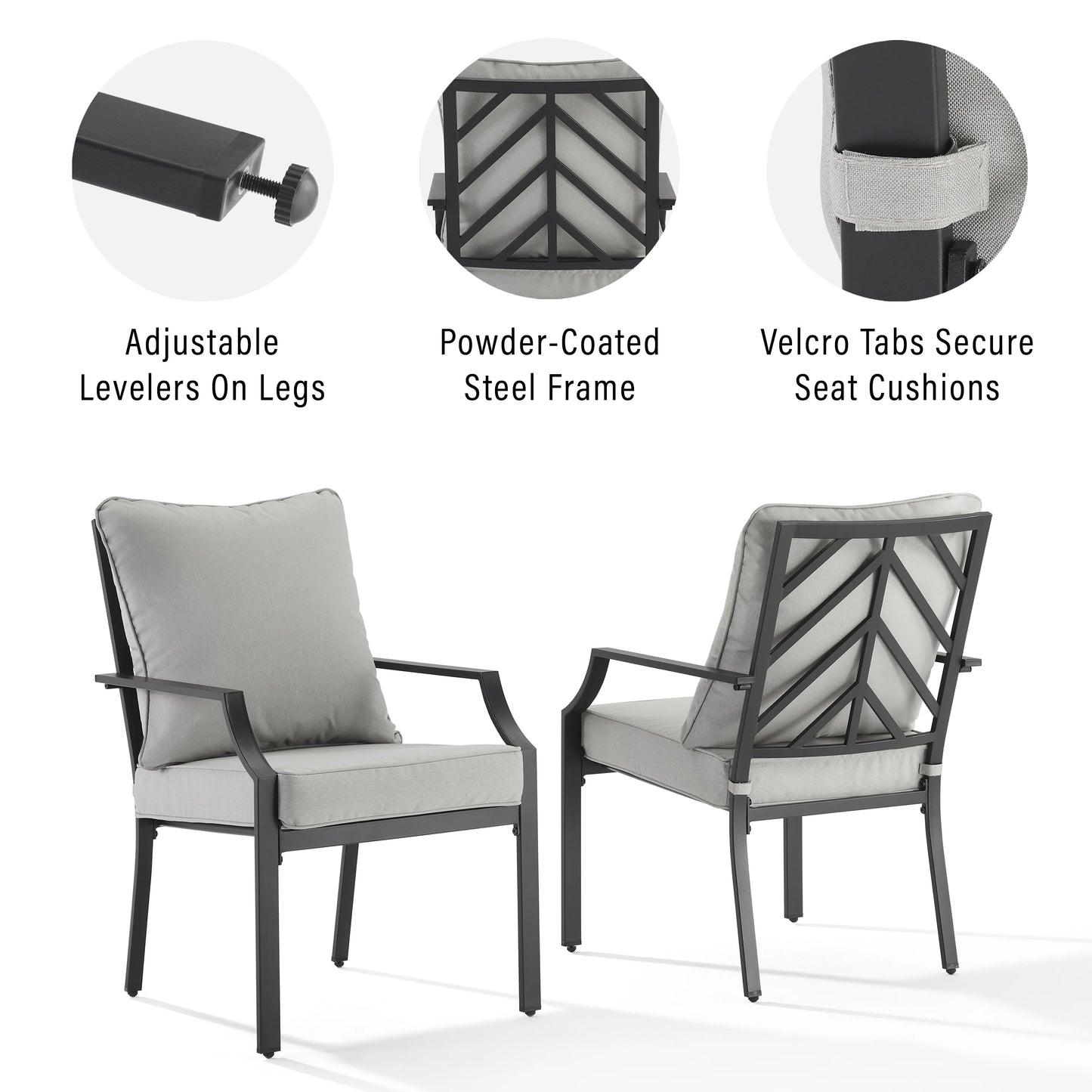 Crosley Furniture Otto 2-Piece Outdoor Chair Set, Dining Patio Chairs for Deck, Backyard