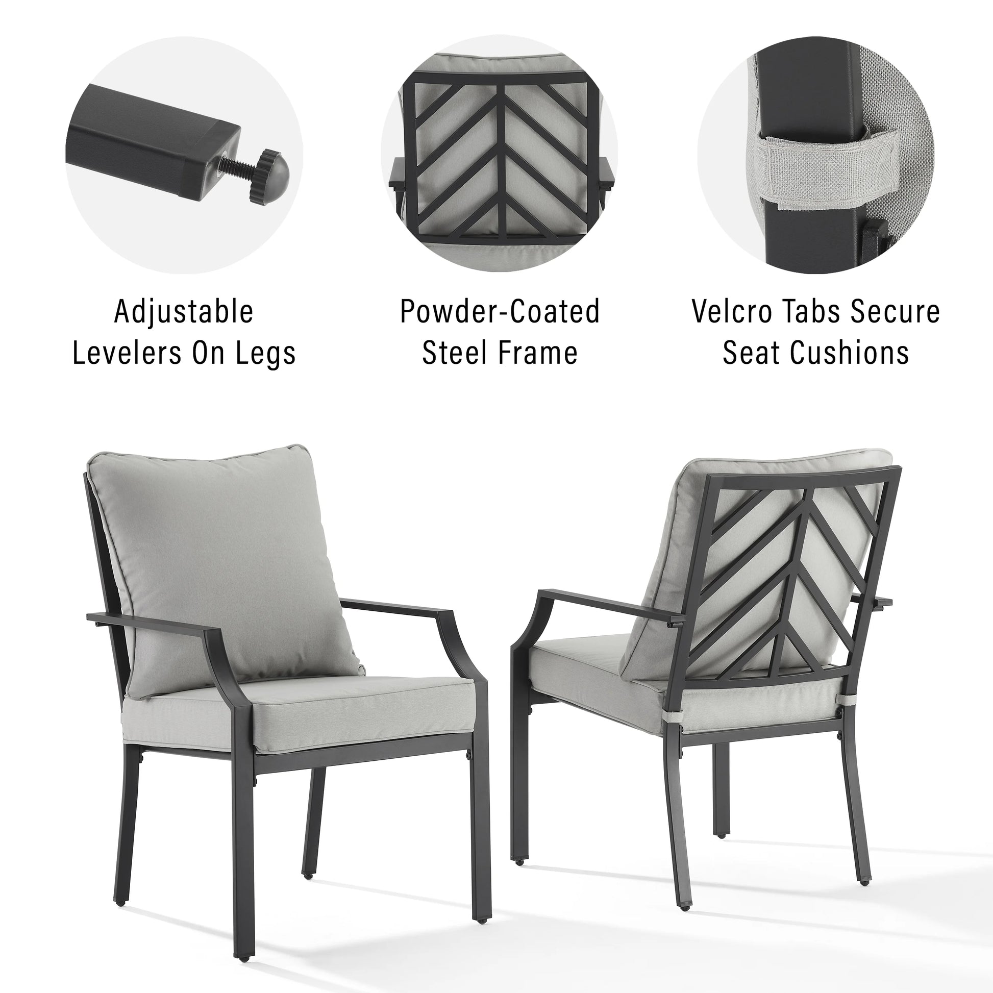 Crosley Furniture Otto 2-Piece Outdoor Chair Set, Dining Patio Chairs for Deck, Backyard
