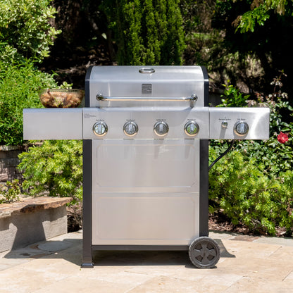 Kenmore BBQ Propane Gas Grill - 5 Burners with Side Burner & Searing Zone, 644 Sq. In. Stainless Steel Grill, 66,000 BTU, Ideal for Outdoor Cooking, Patio & Backyard, Black