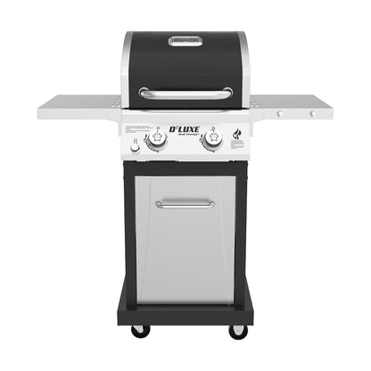 Nexgrill Deluxe 2-Burner Gas Grill with 401 SQ In Grate, 28000 BTUs, Stainless Steel Control Panel & Foldable Side Table, Propane BBQ Grill for Outdoor Cooking, Patios, Backyards and More -720-0864R