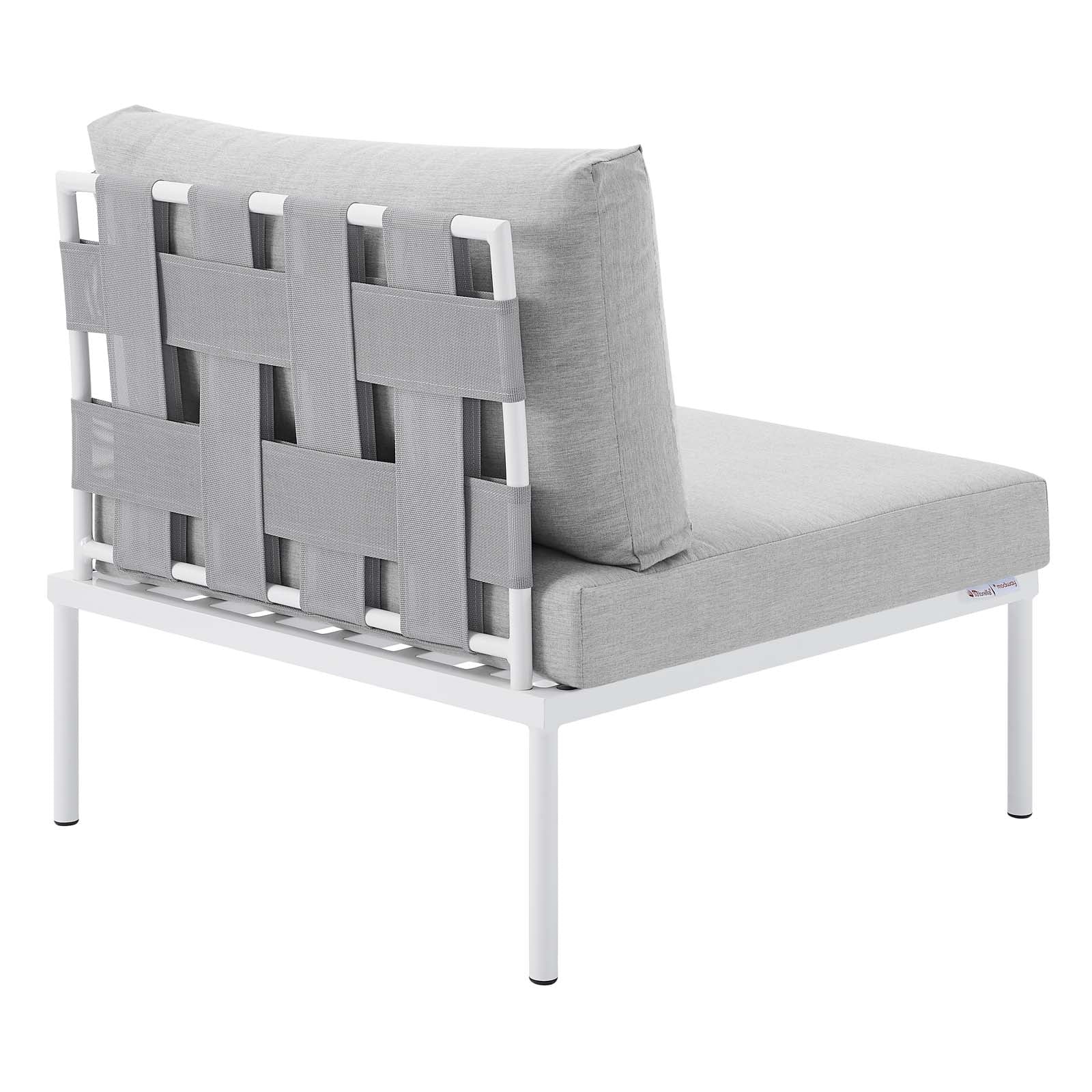 Modway Harmony 7-Piece Sunbrella® Outdoor Patio Aluminum Sectional Sofa Set in Gray Gray