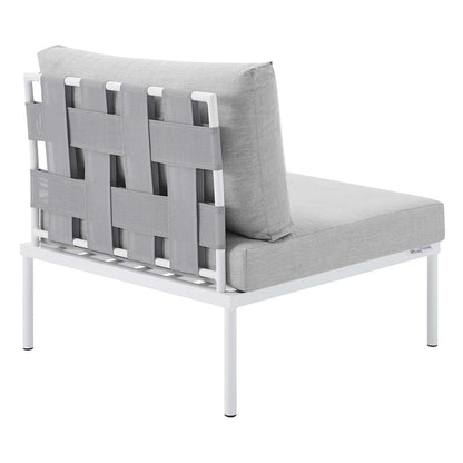 Modway Harmony 7-Piece Sunbrella® Outdoor Patio Aluminum Sectional Sofa Set in Gray Gray
