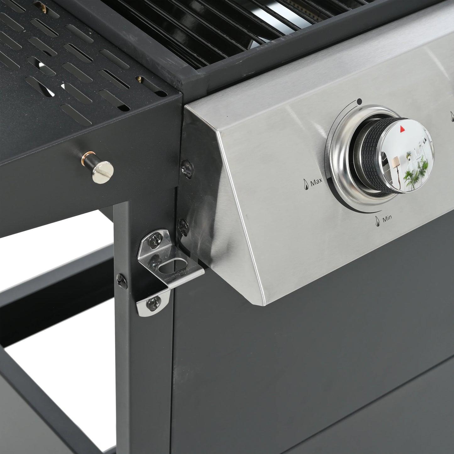 MEWANG 3-Burner Propane Gas Grill, 26000 BTU Stainless BBQ for Patio Garden | Outdoor Grill with Foldable Shelves