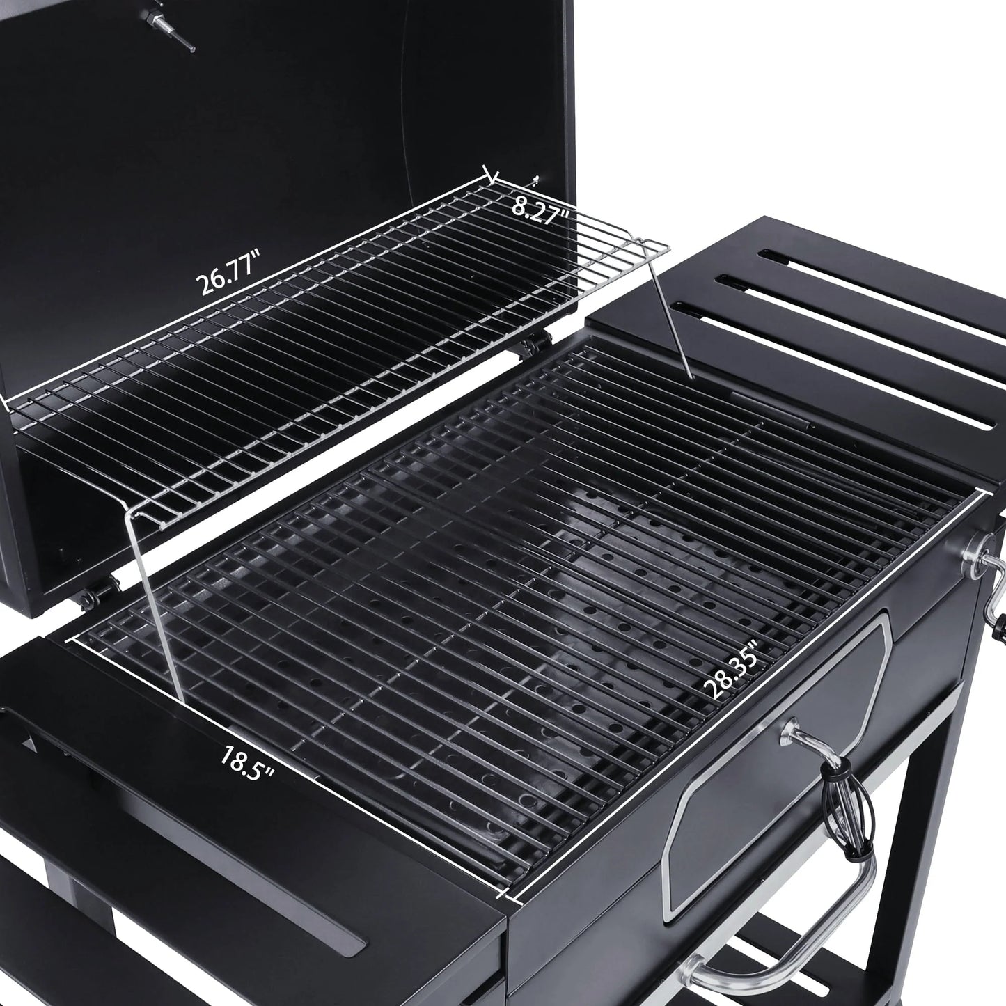 Gourmet 30" CD2030AN Deluxe Charcoal Grill, BBQ Smoker Picnic Camping Patio Backyard Cooking, Black