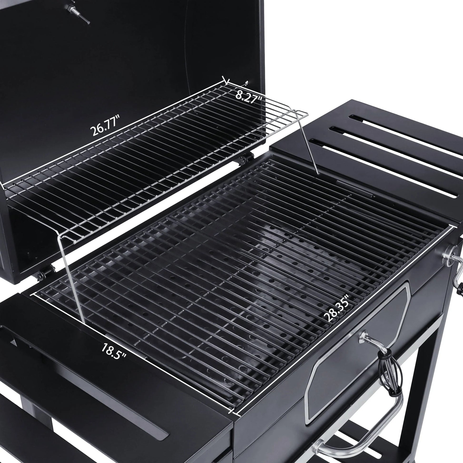 Gourmet 30" CD2030AN Deluxe Charcoal Grill, BBQ Smoker Picnic Camping Patio Backyard Cooking, Black
