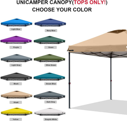 Waterproof for Exterior Garden Patio Camping Sun Shade(Top Only) (Khaki 10x10 Pop Up Canopy Replacement Top Cover with Air Vent for Straight Leg Canopy Tent, 1) | Large Capacity