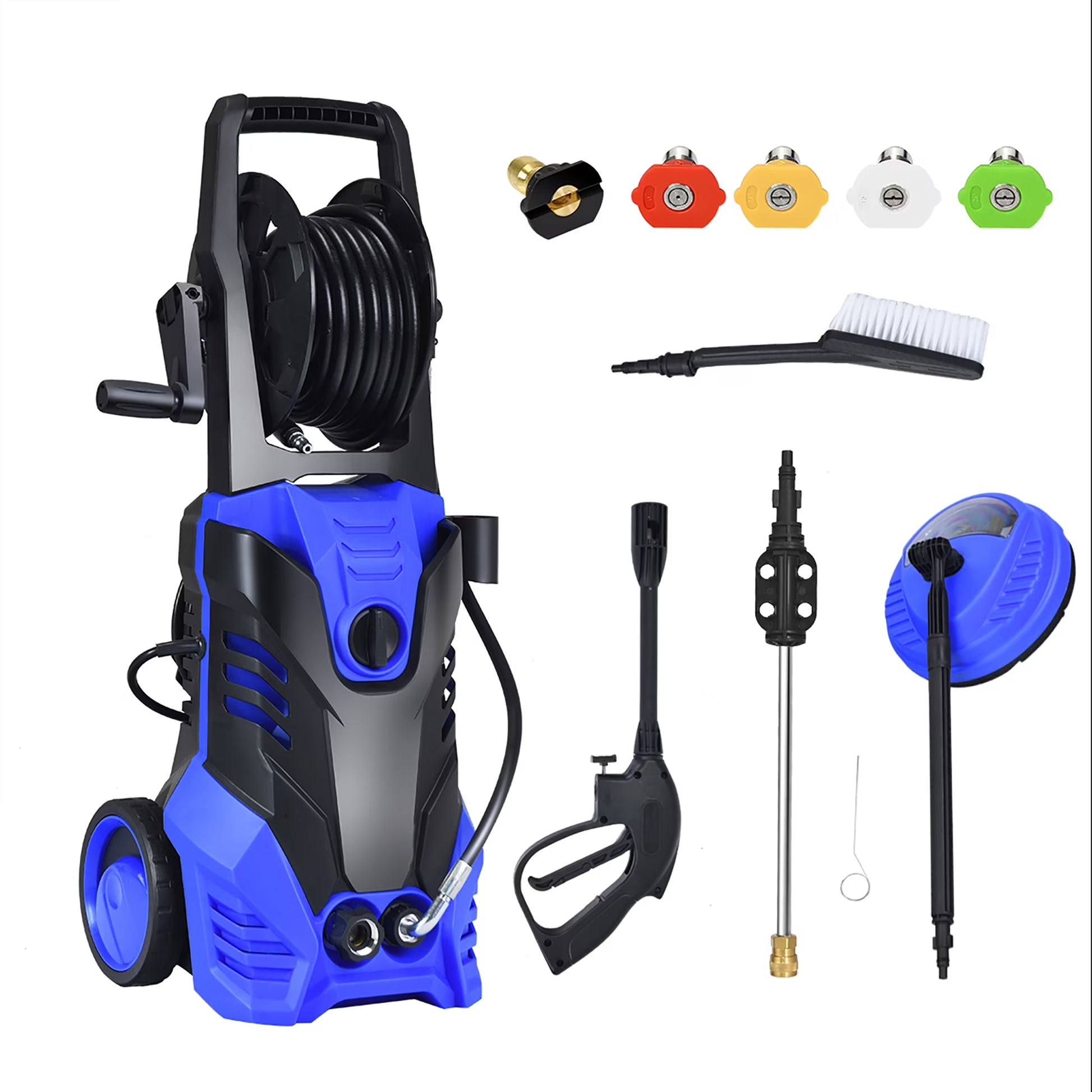 Costway 3000PSI Electric High Pressure Washer Machine 2 GPM 2000W w/Deck Patio Cleaner Blue