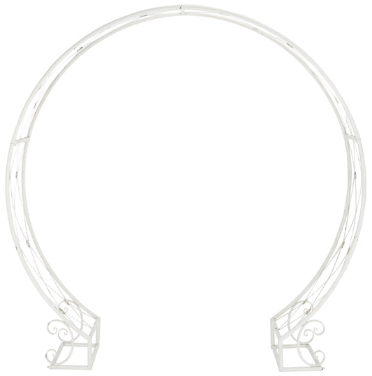 SAFAVIEH Mizell Outdoor Patio Moon Gateway, Antique White