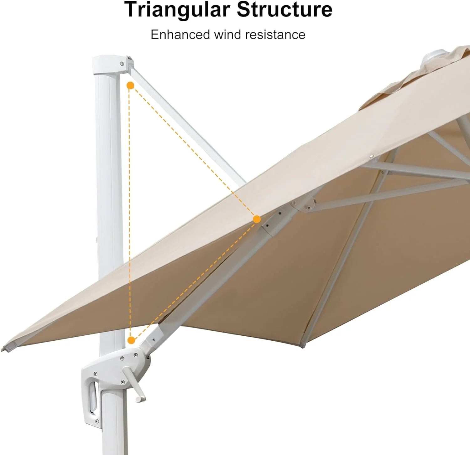 PURPLE LEAF 9 11.5 FT Patio Umbrella White Cantilever Offset Umbrella Rectangle Outdoor Umbrella with 360° Rotation for Garden Deck Pool, Beige
