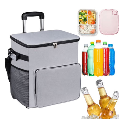 AITOCO Cooler on Wheels Lightweight Cooler Insulated Trolley Cart with Handle 35L Leakproof Bag for Travel Picnic Patio Outdoor Beach Camping manner