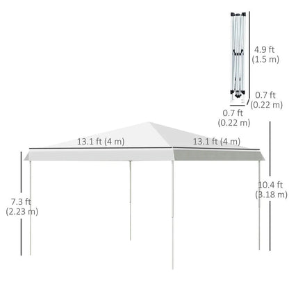 Barara King Outdoor Canopy Tent, Patio Portable Canopy,13' x 13' Pop Up Canopy Tent, Instant Sun Shelter, Tents for Parties,White