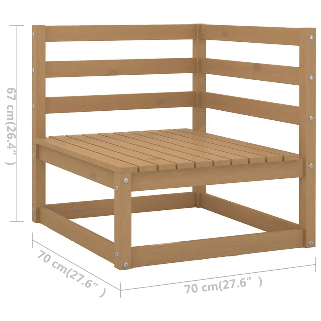 vidaXL Patio Furniture Set 6 Piece Outdoor Sectional Sofa Solid Wood Pine