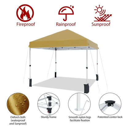 Luku 10x10ft Instant Pop-Up Canopy Tent with Patented Center Lock System, Portable Wheeled Carry Bag, Adjustable Height Straight Legs for Outdoor, Garden, Market, Patio, Yard