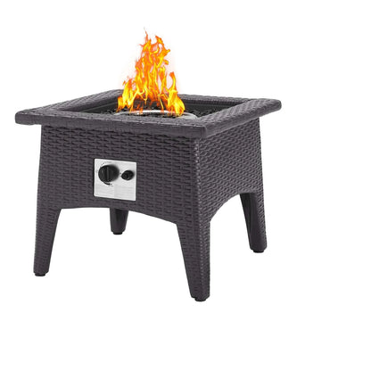 Modway Vivacity Outdoor Patio Fire Pit Table in Espresso