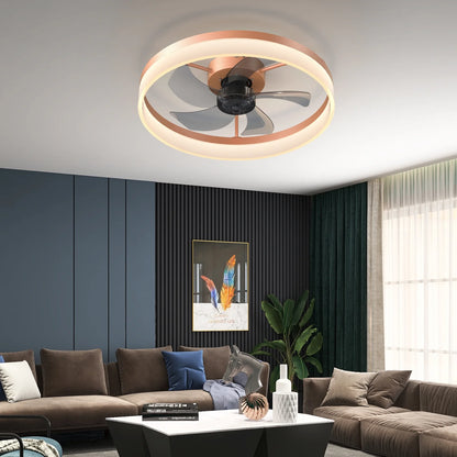 Ceiling Fan With Remote Control Memory Functions 21dB Low Noise 6 Adjustable Speeds Dimmable Led Ceiling Fan For Hallways Balconies Patios
