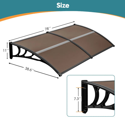 MCombo Window and Front Door Patio Cover and Outdoor Awning (40"×80") Home Garden Yard Outdoor Living Garden Structures Shade Awnings Canopies Window Awning Window Shade Outdoor Front Door Shelter Sun
