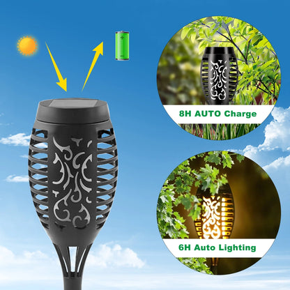 DAYBETTER 8Pack Solar Torch Lights, Flickering Flame Outdoor Lights with 96LED, Waterproof Solar Landscape and Walkway Lights Decoration for Garden Patio Yard