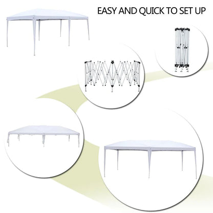 SalonMore Ez Pop up Canopy Tent Outdoor Folding Patio Gazebo Shade 10'x20' White